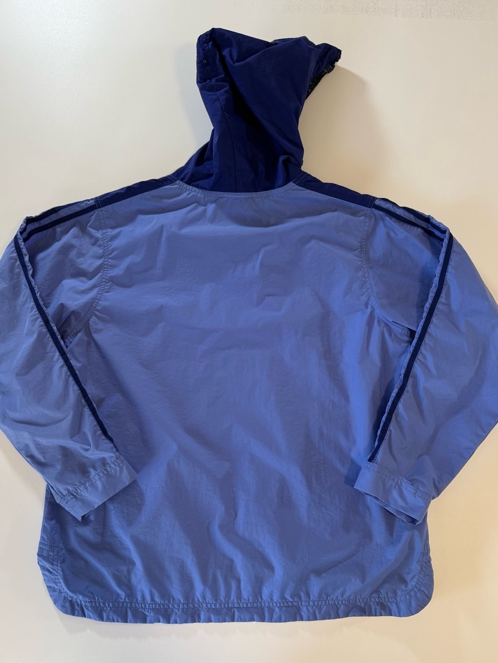 Vintage Adidas Windbreaker three stripes blue Zip Hood Size Women’s Large - Picture 7 of 10